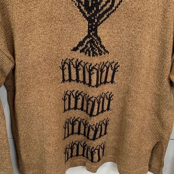 Sandy D’Andrade Brown Knit Sweater with Tree Design vintage size medium - Picture 3 of 11